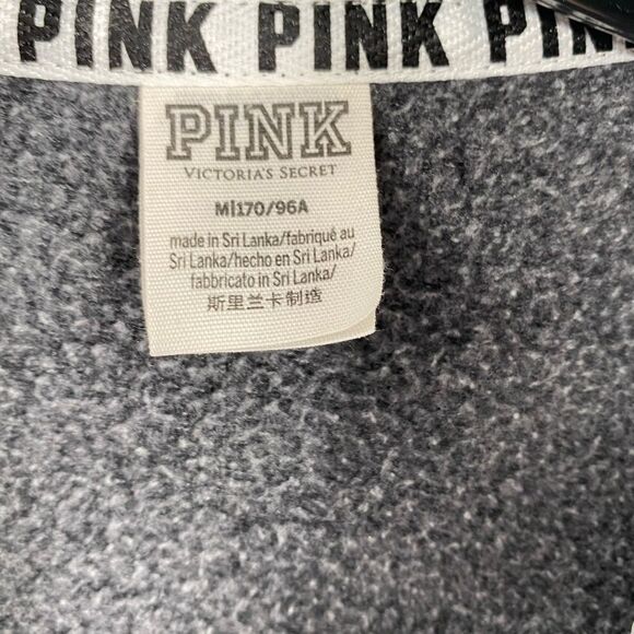 Victoria's Secret Gray 1/4 Zip Up Sweatshirt with Mock Neck Oversized Size M - Picture 2 of 3